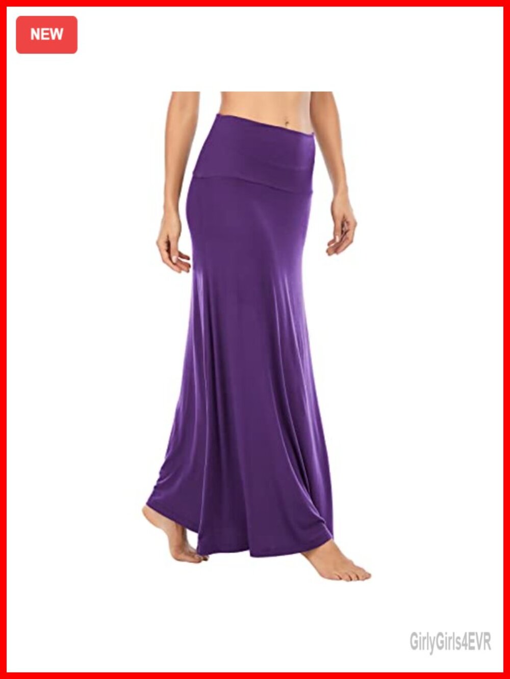 Women's High Waist Maxi Skirt Cotton Spandex Long Ankle Length Summer